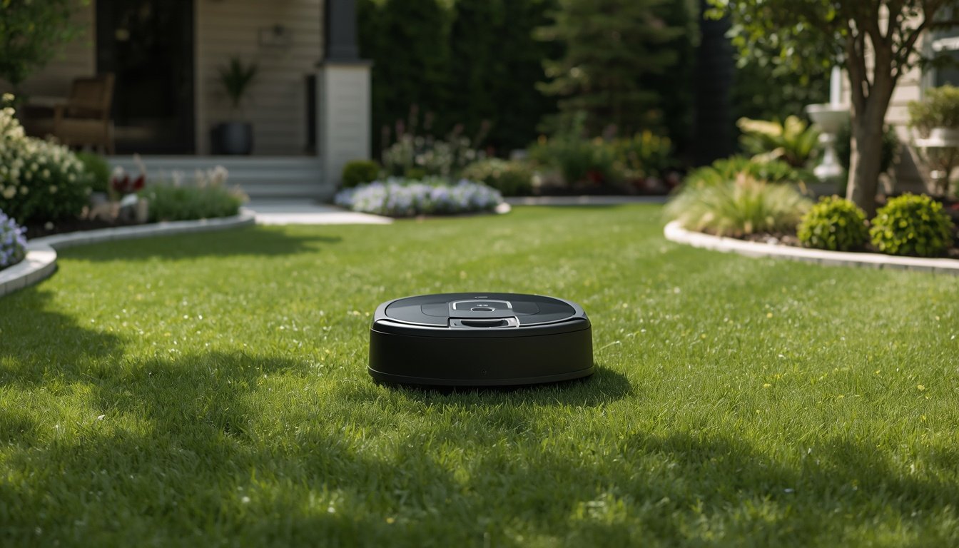 How to Program a Wire-Free Robot Mower for the First Time 2 Homeowner programming a wire-free robot mower for the first time