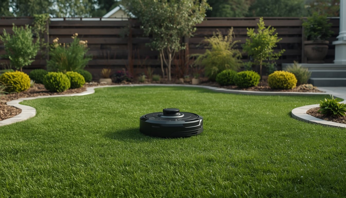 Where to Place a Robot Mower Charging Station 2 Robot mower charging station placed at the edge of a lawn