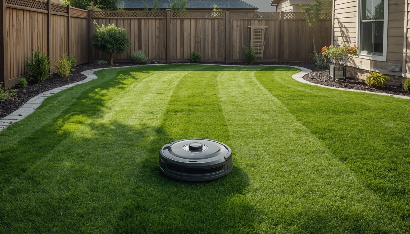Do Robot Lawn Mowers Leave Edges Uncut? 2 Robot lawn mower leaving a narrow uncut strip along a lawn edge