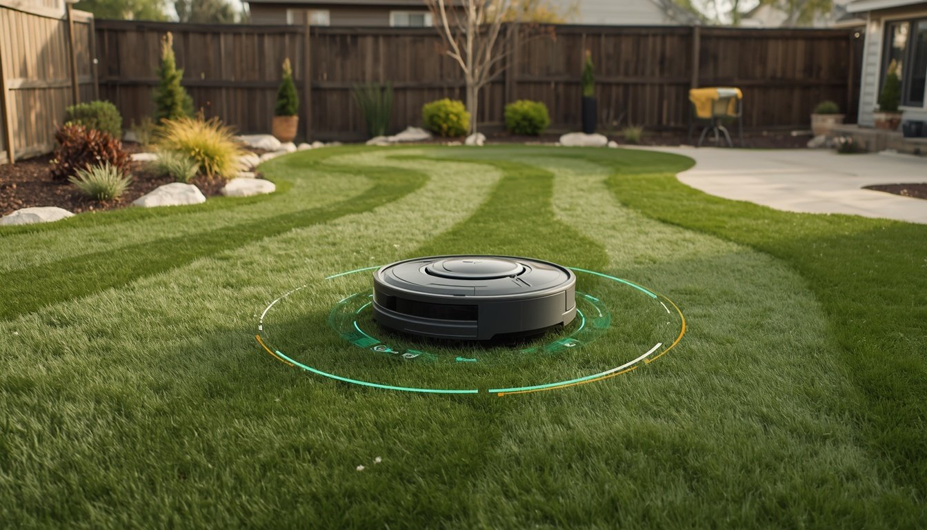 Why Your Robot Mower Says It Is Outside the Boundary 2 Robot mower stopped near a virtual boundary edge