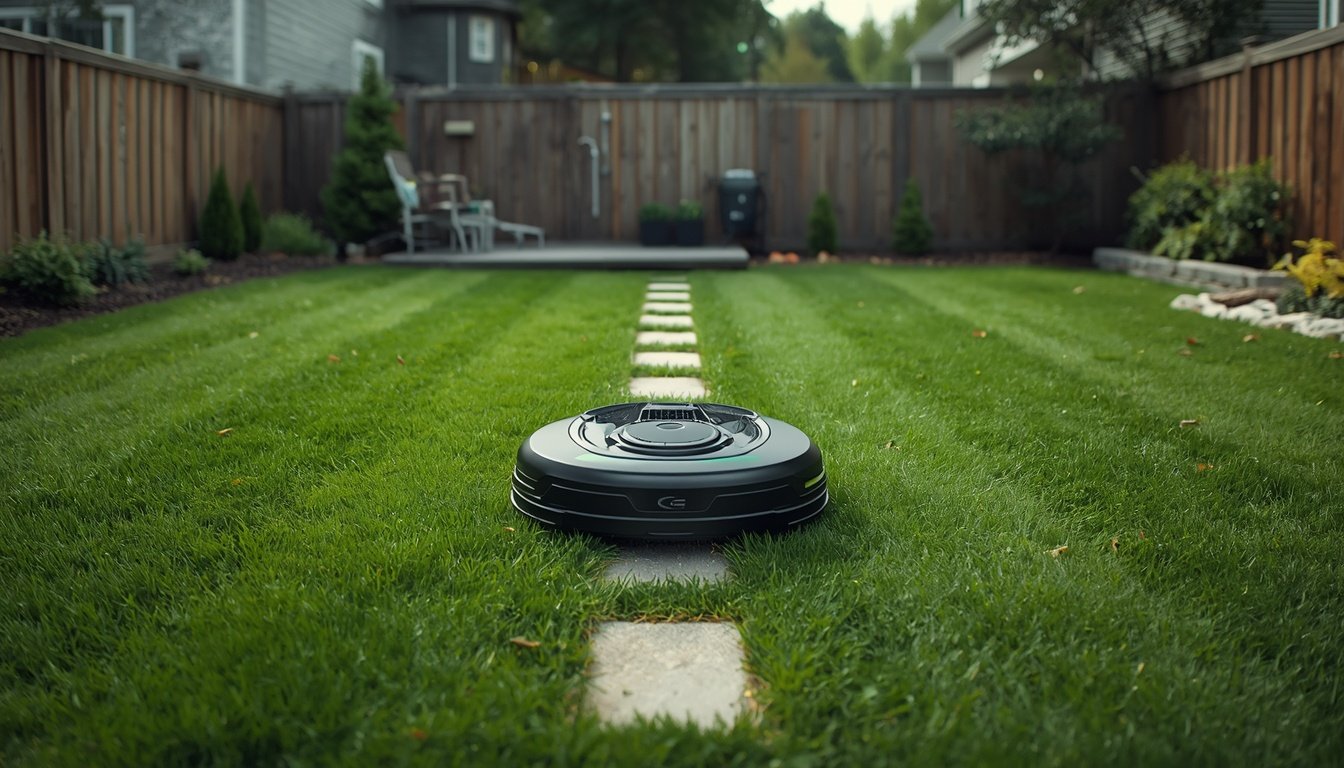 Why Your Robot Mower Gets Stuck 2 Robot mower stuck near an uneven patch of lawn