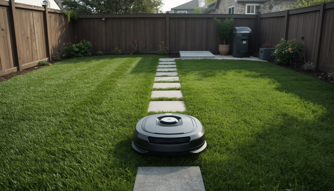 How Often Do Robot Mower Blades Need Replacing? 2 Replacement blades beside a robot mower during maintenance