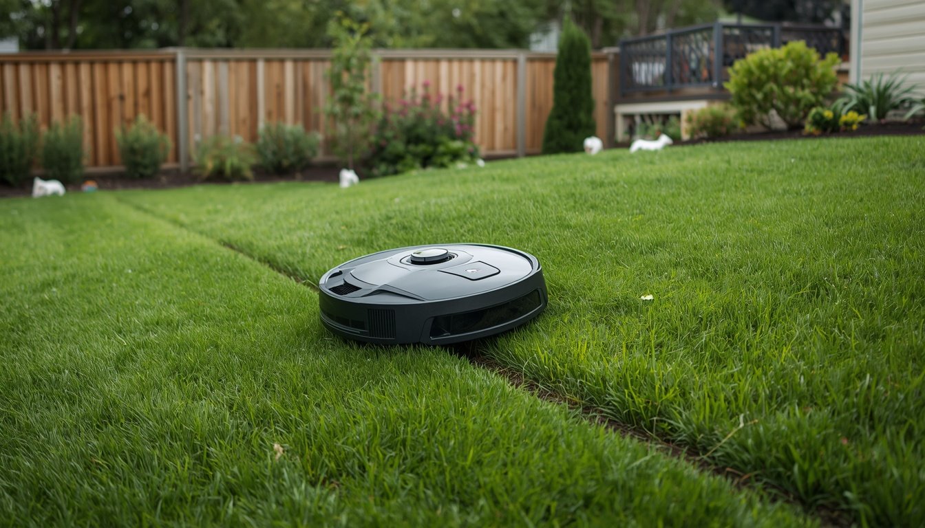 Wire-free robot mower managing multiple lawn zones