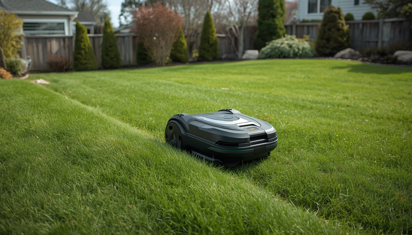 RTK base station placed with clear sky view for a robot mower