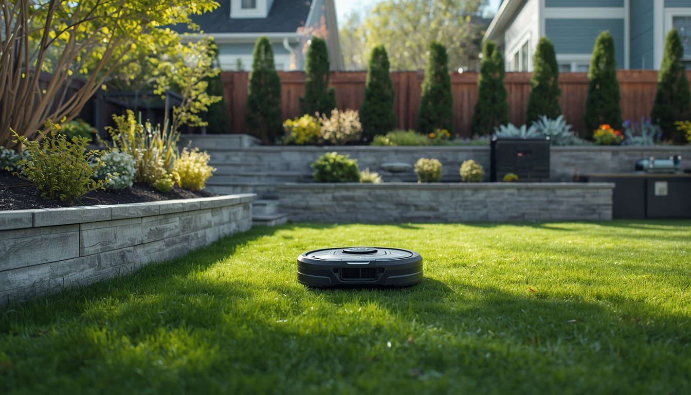 Homeowner troubleshooting GPS and RTK connection on a robot mower