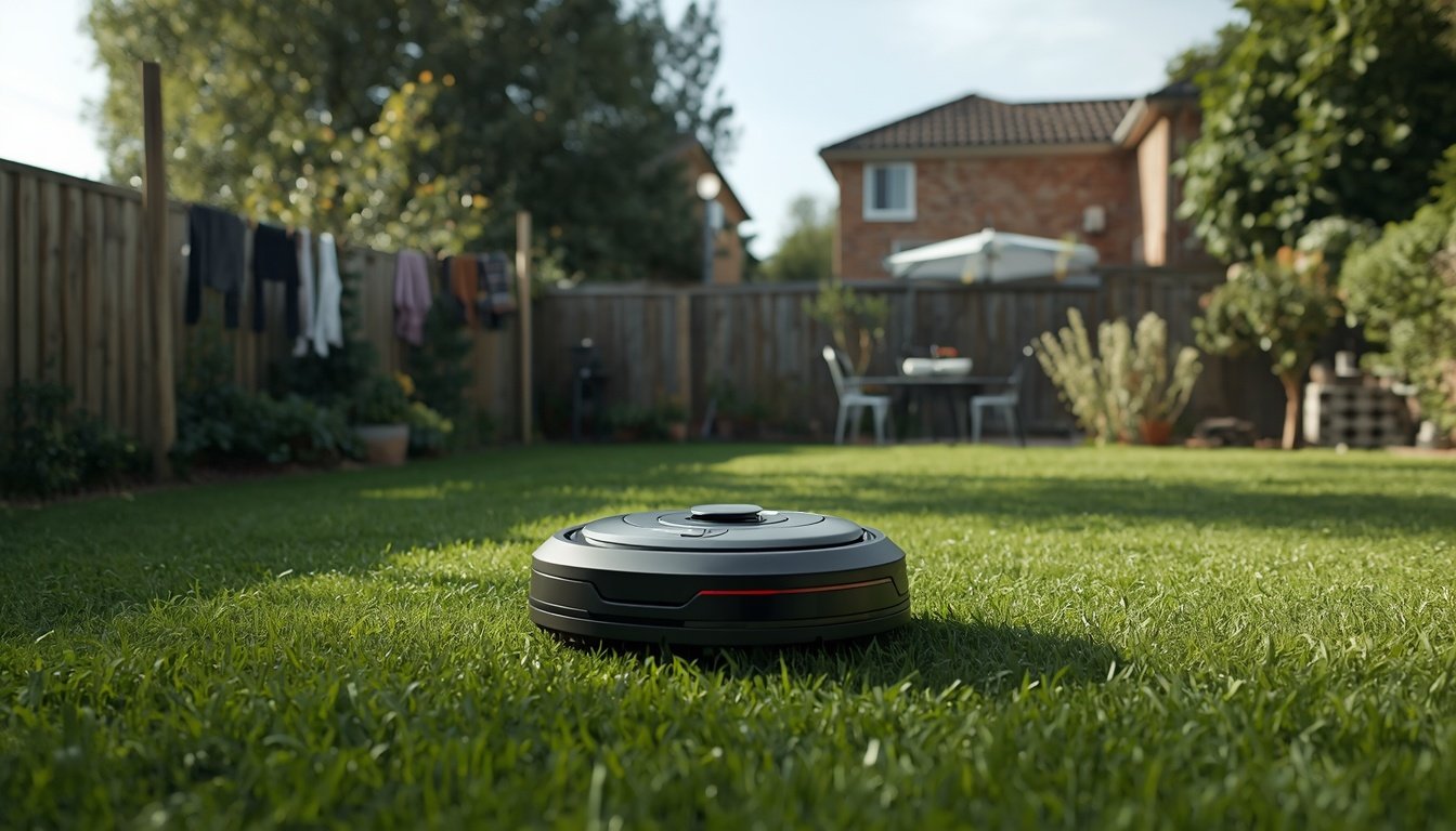 Budget vs Premium Wire-Free Robot Mowers 2 Budget and premium wire-free robot lawn mowers compared on a lawn