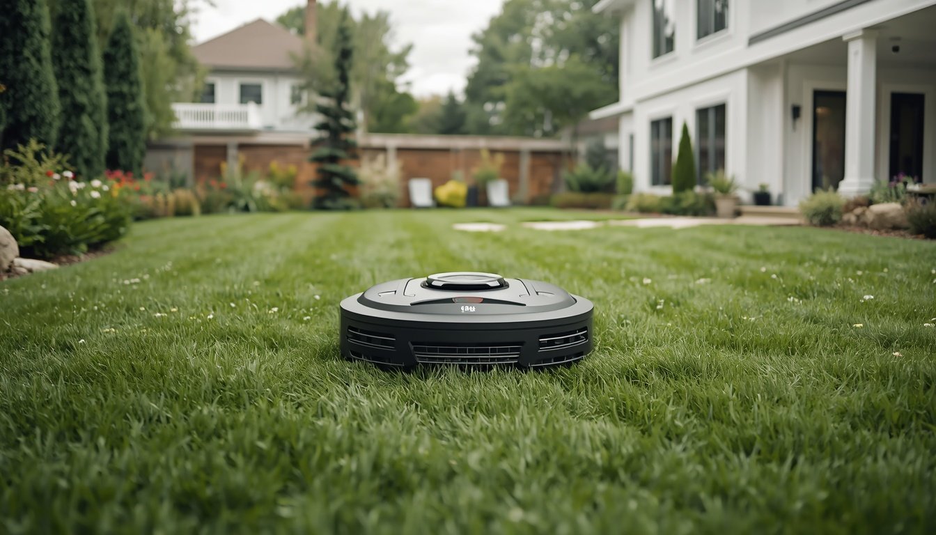 Mammotion LUBA 3 AWD Review 2 AWD wire-free robot mower cutting a large sloped backyard lawn