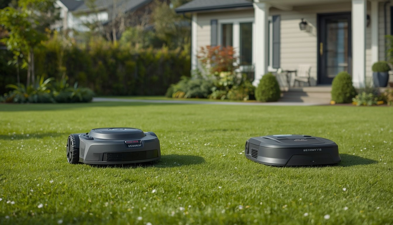 Segway Navimow X3 vs i Series 2 Segway Navimow X3 style and i Series style robot mowers compared on a suburban lawn