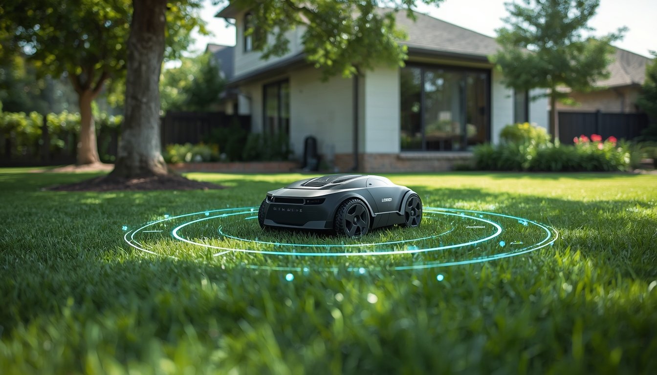 RTK and LiDAR Explained for Robot Lawn Mowers 2 Robot lawn mower using RTK and LiDAR navigation in a suburban backyard