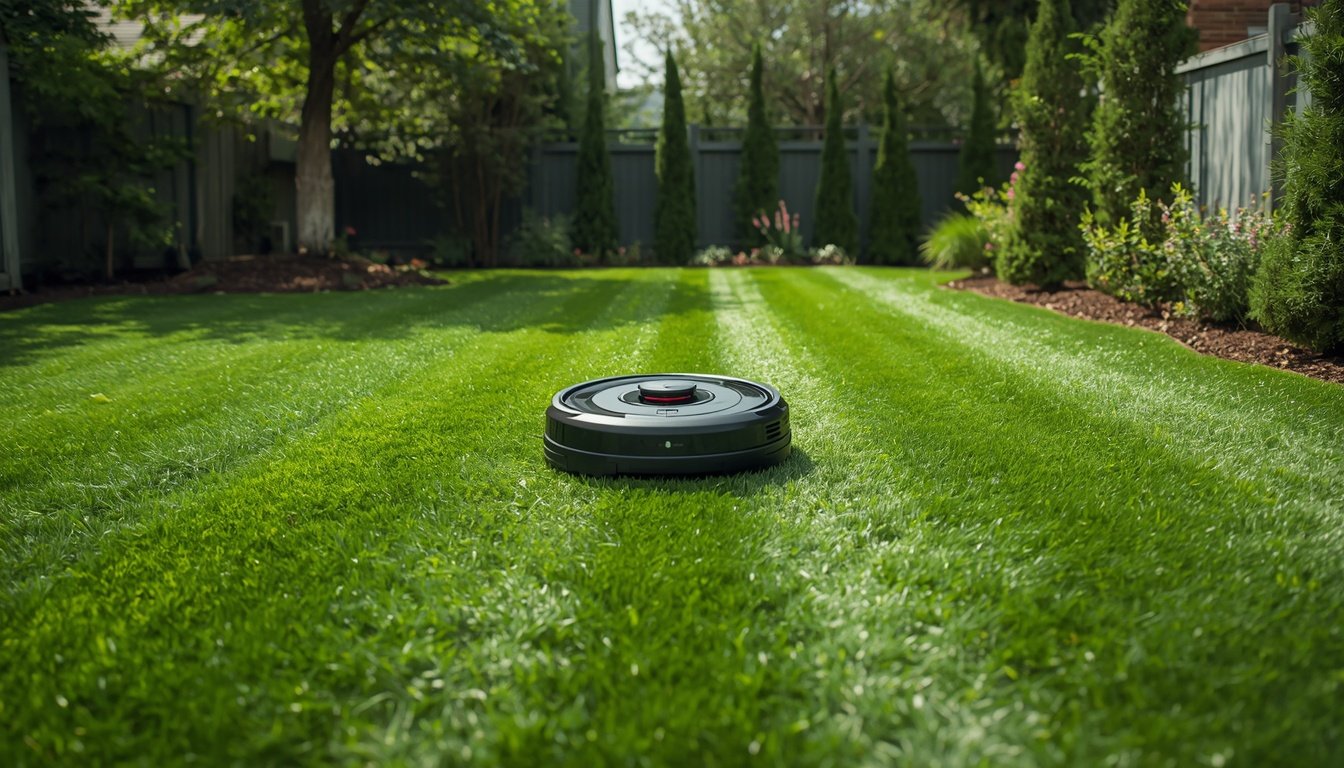 Wire-free robot mower working across different lawn sizes and lawn types
